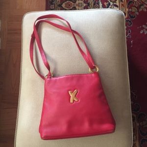 Paloma Picasso Red Leather Shoulder Bag